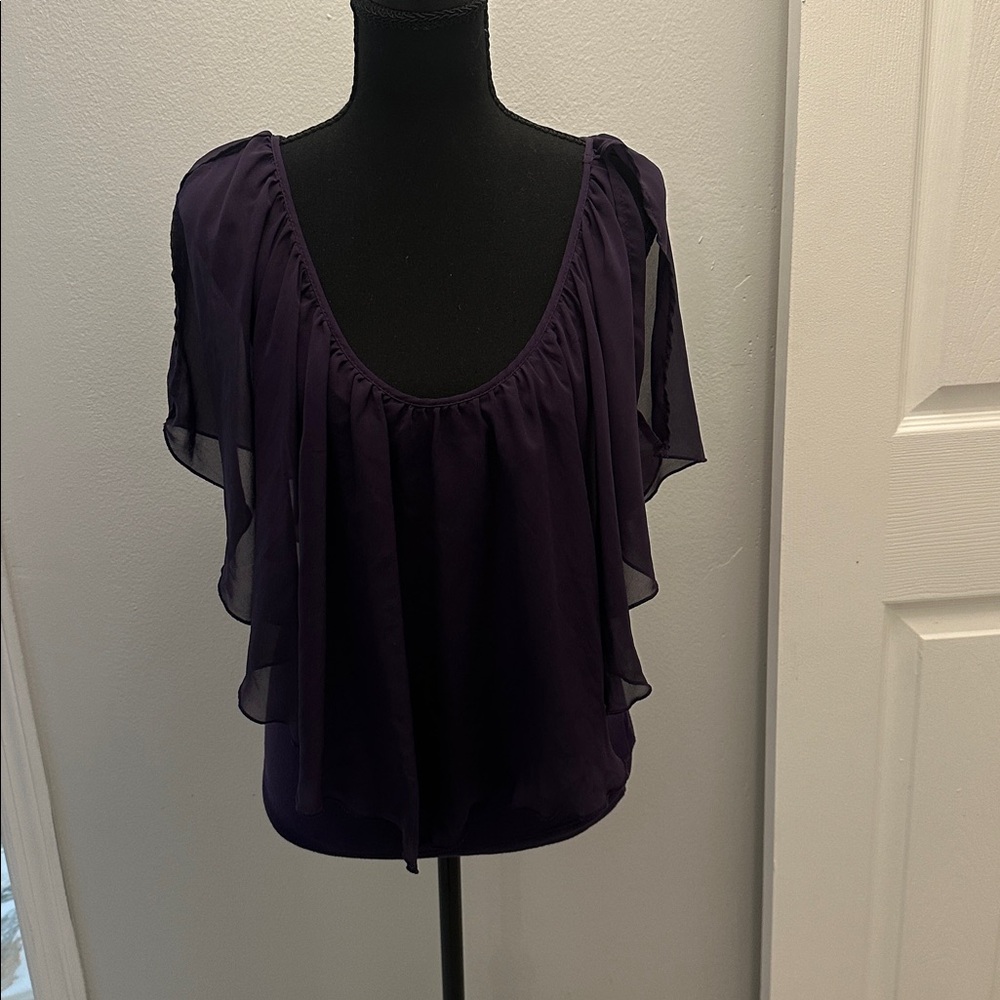 VENUS Deep Purple Ruffled Blouse